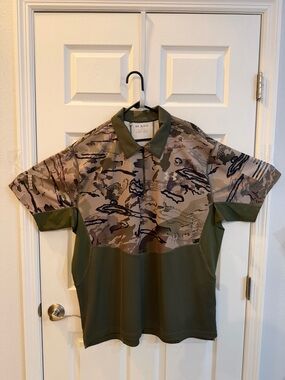 Under Armour Olive and Tan Camo Short-Sleeve Polo